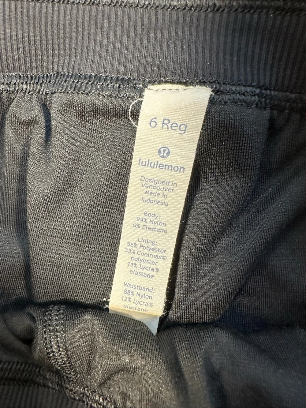 Lululemon Dance Studio Pant III Lined Black Size 6